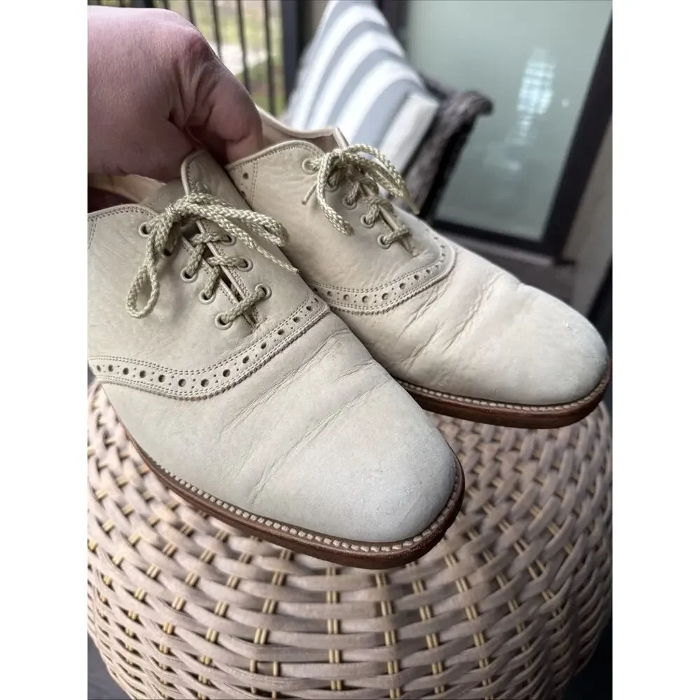 Allen Edmonds Odessa 7034 Oxford Shoes 11 C Light Tan Ostendo Leather USA